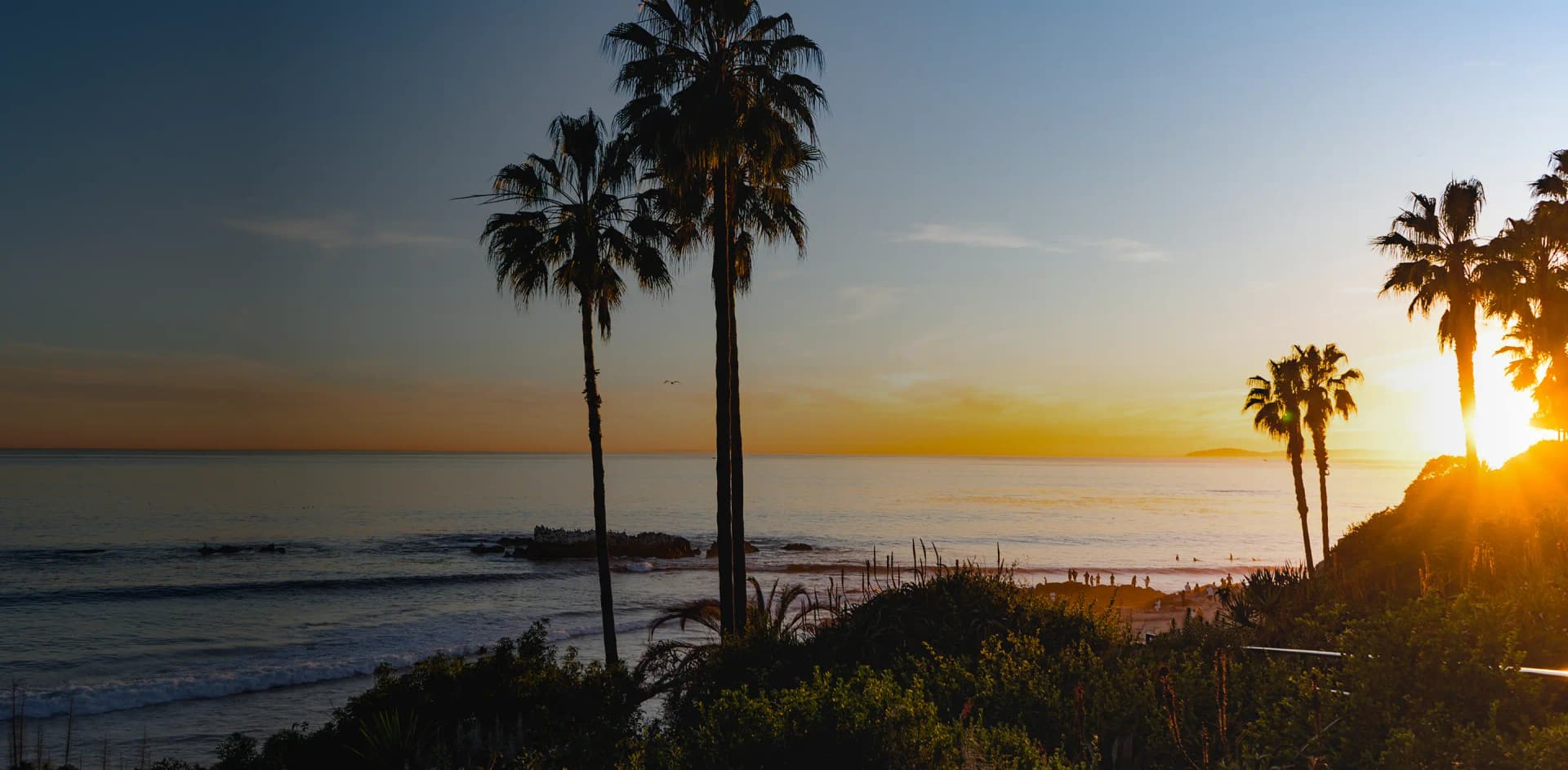Drug rehab in San Clemente - Palm trees and sunset over San Clemente's beach — a peaceful coastal city supporting recovery and new beginnings through rehab.