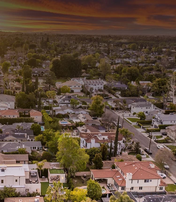 Drug rehab in Garden Grove neighborhood at sunset — a growing community working to combat addiction with access to local rehab services.
