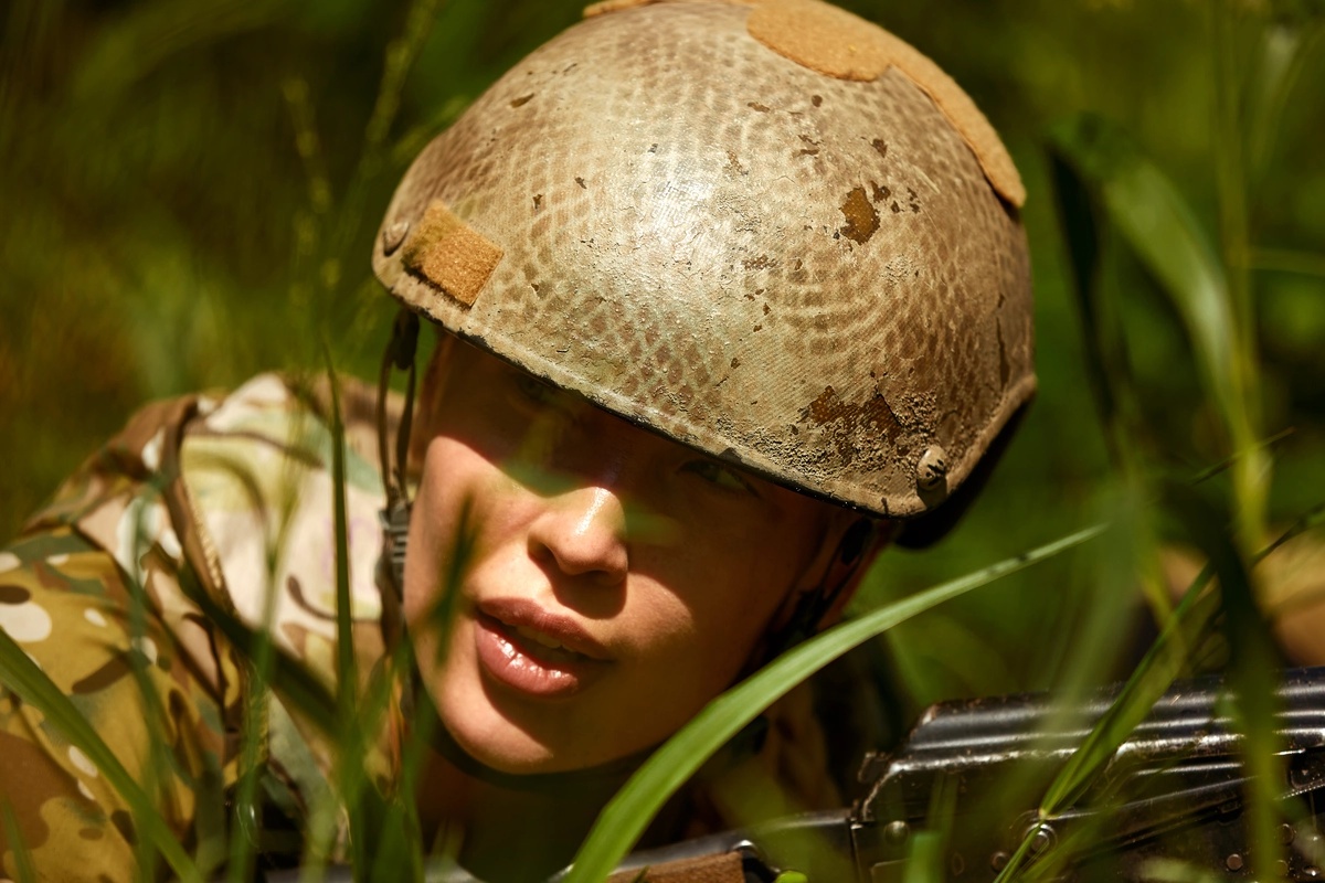 Soldier in the Field Dealing with PTSD