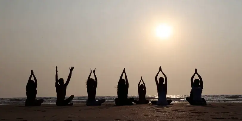 Yoga on the shore