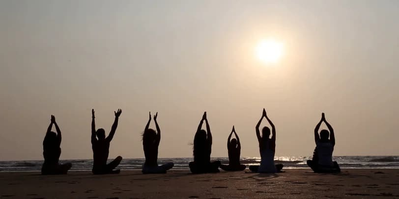 Yoga on the shore
