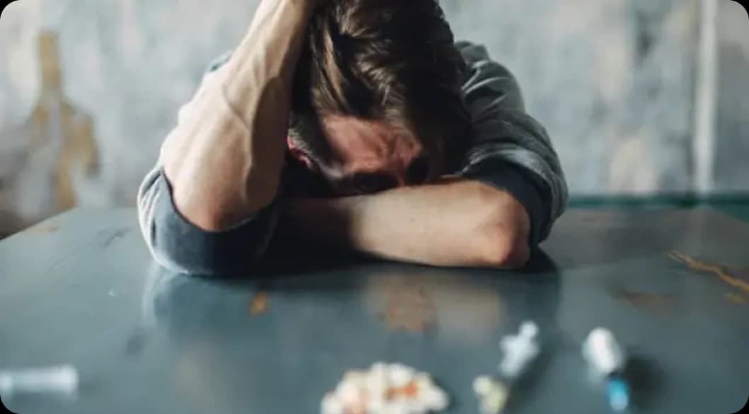 Man overwhelmed by substance use — Garden Grove rehab programs treat complex polysubstance addiction.