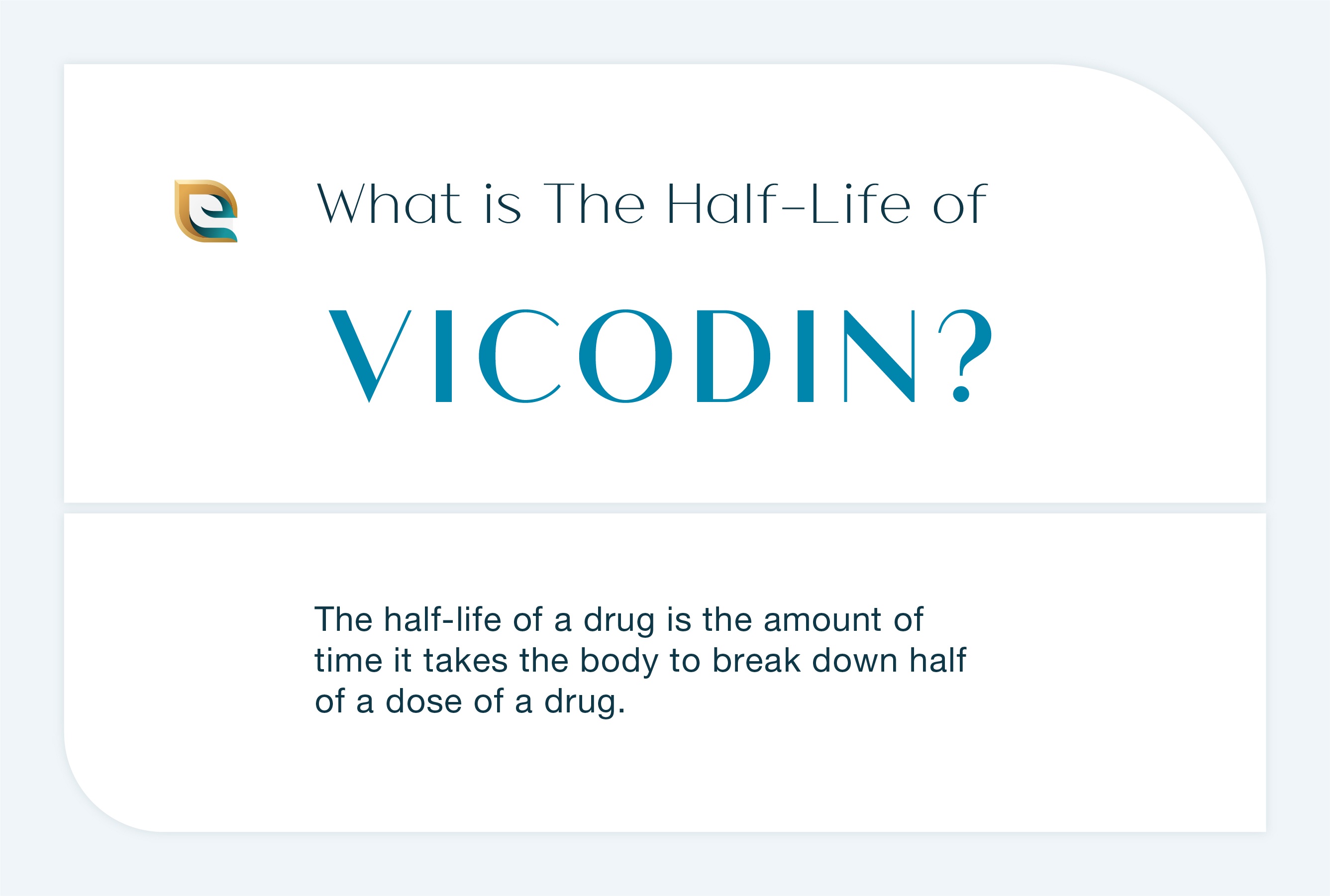 What is the half life of Vicodin? This image describes the half life of Vicodin