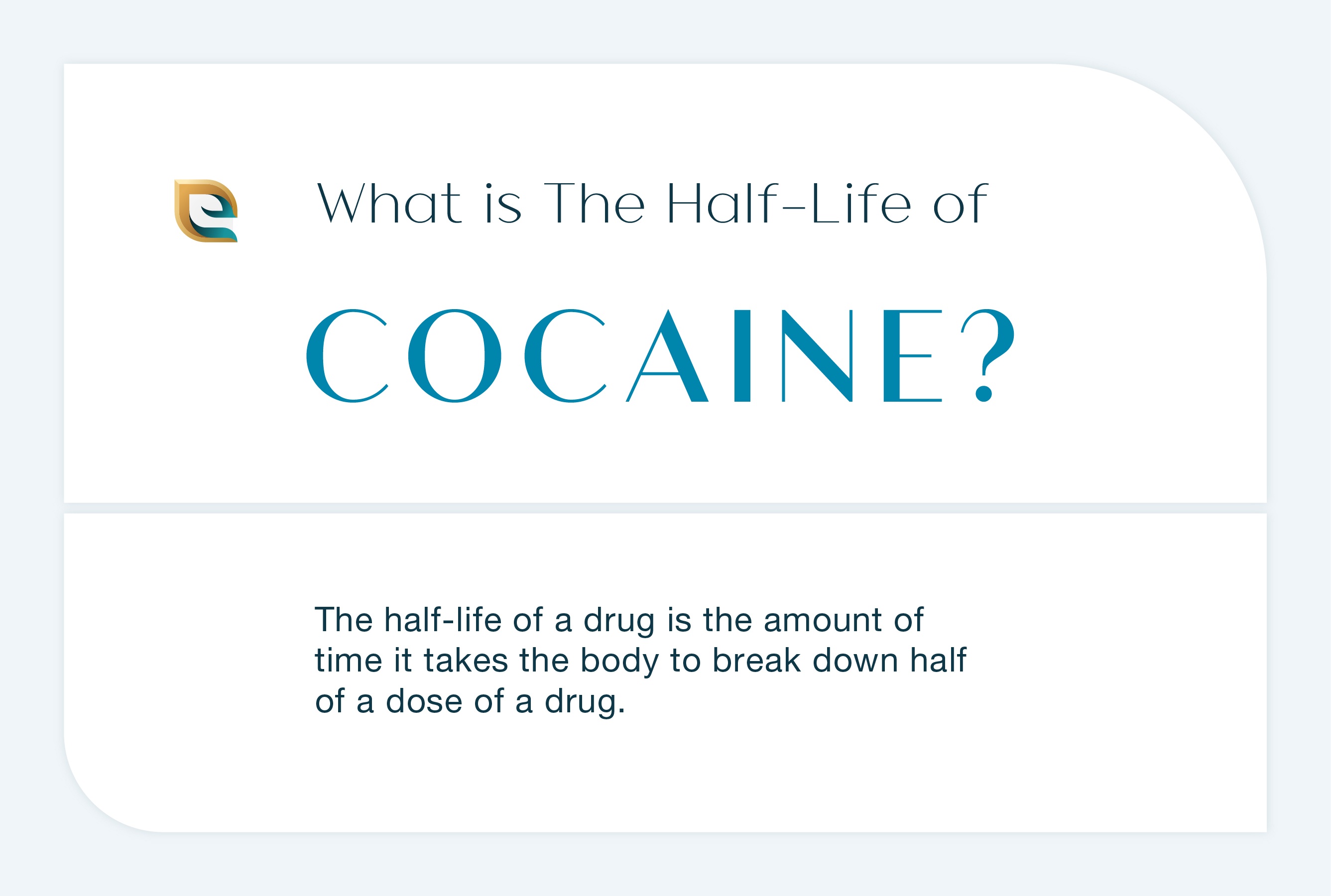 What is half life of Cocaine? This image describes the half life of Cocaine